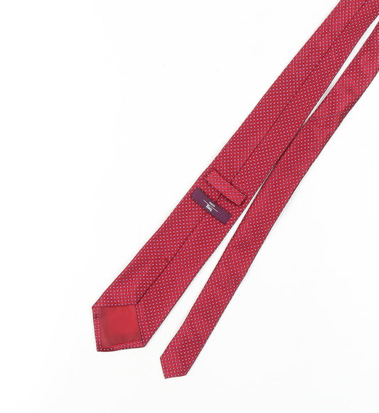 Moss Esq. Men's Red Silk Slim Tie Geometric Pattern