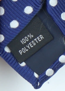 Mens Michelsons Blue Polka Dot 100% Polyester Tie