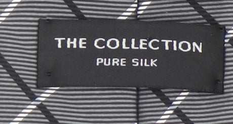 The Collection Men's Grey Plaid Silk Tie, One Size