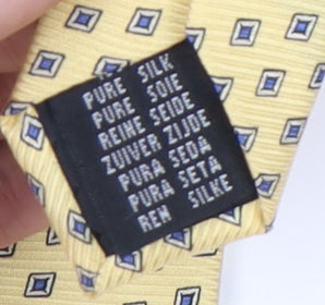 Mens Daniel Hechter Yellow Geometric 100% Silk Tie