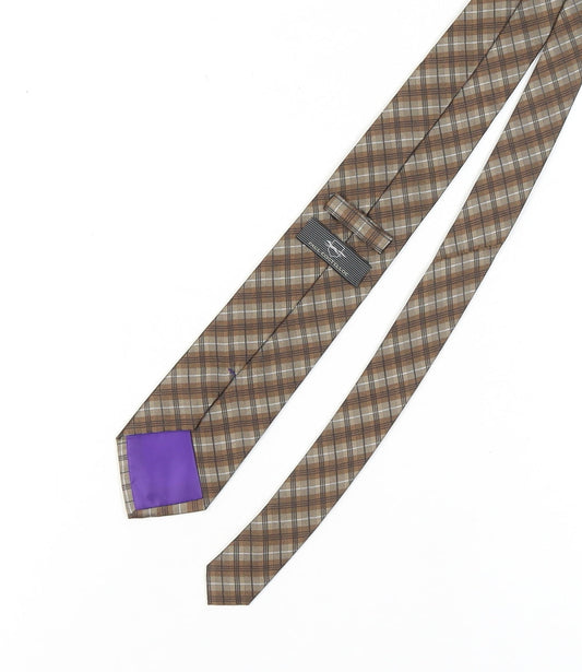 Paul Costelloe Men's Brown Plaid Silk Tie