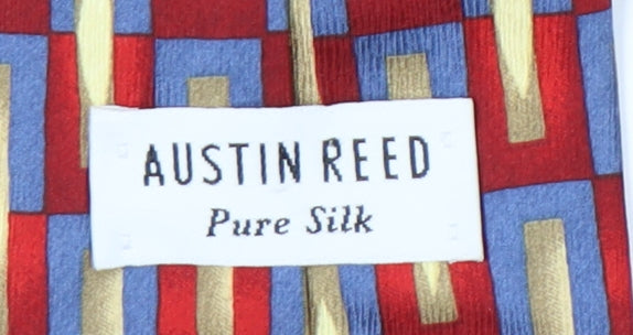 Austin Reed Men's Geometric Silk Tie - Red, Blue, Gold