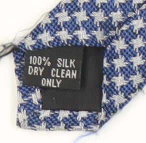 Mens Ben Sherman Blue Houndstooth 100% Silk Slim Tie