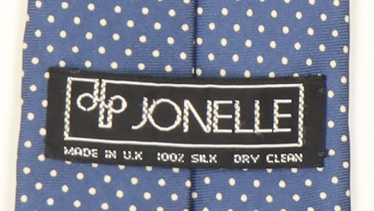 Jonelle Men's Blue Polka Dot Silk Tie