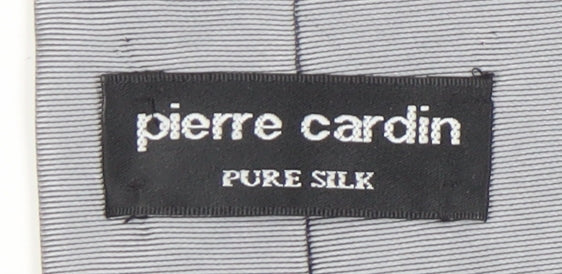 Mens Pierre Cardin Silver 100% Silk Tie