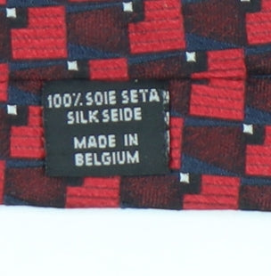 José Piscador Men's Red Checkered Silk Tie - One Size