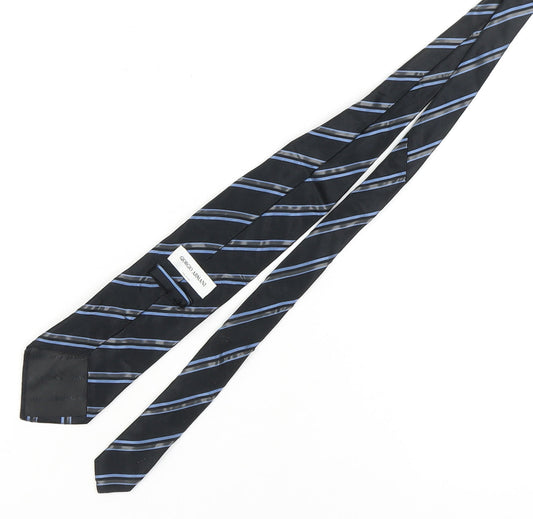Giorgio Armani Men’s Black Striped Silk Tie