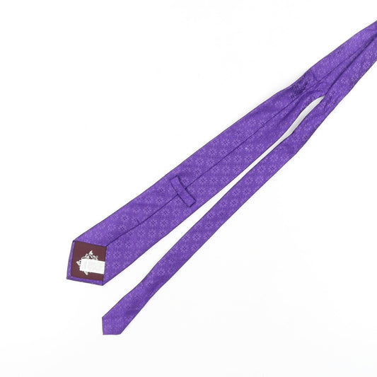 Marks and Spencer Men's Purple Silk Geometric Tie