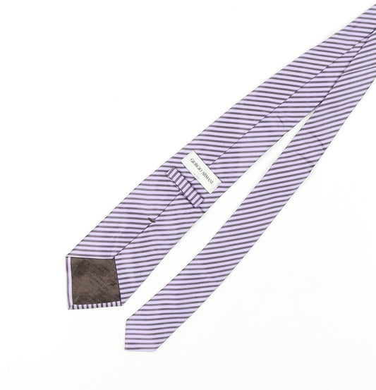 Giorgio Armani Men's Purple Striped Silk Tie