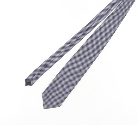 Mens Austin Reed Blue Geometric 100% Silk Pointed Tie