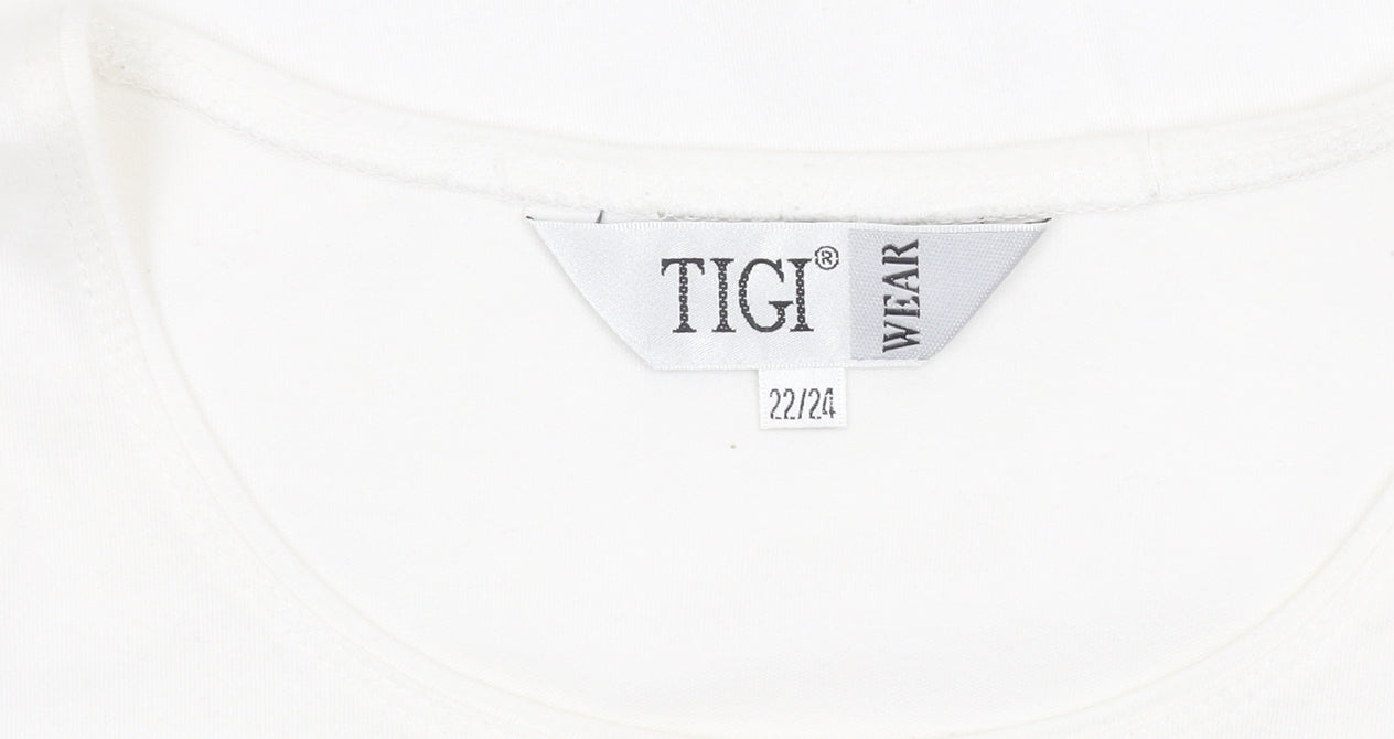 Womens UK Size 22 TIGI Wear White Basic T-Shirt