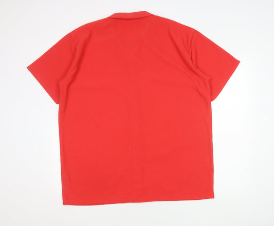boohooMAN Men's Red XL Polo Shirt Short Sleeve