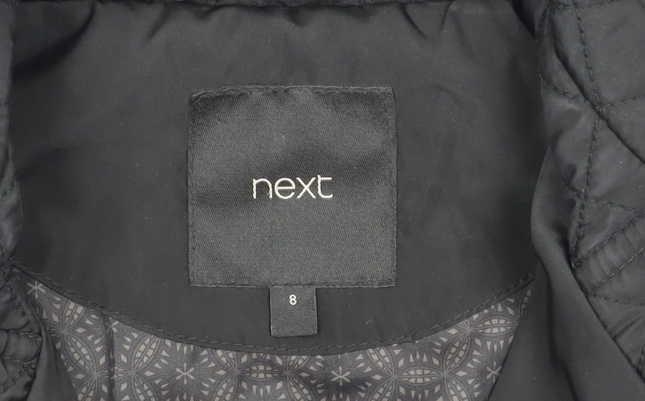 Mens UK Size 8 NEXT Black Quilted Coat