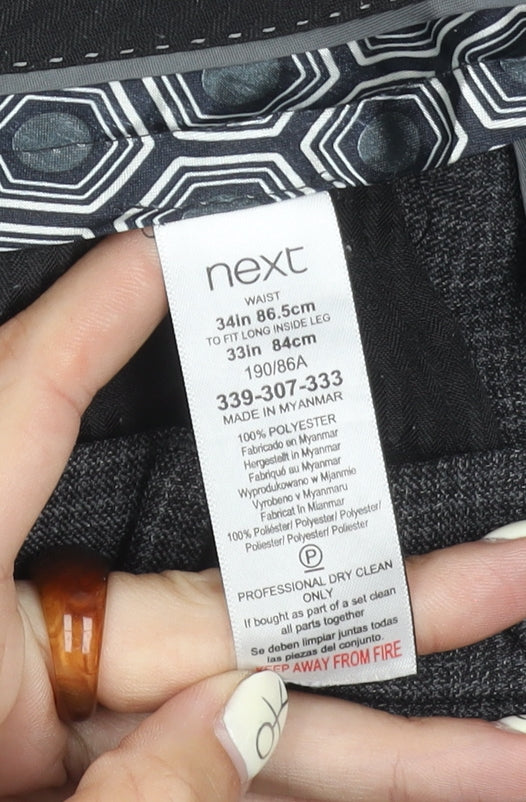 Next Men's Grey Trousers, Size 34 in