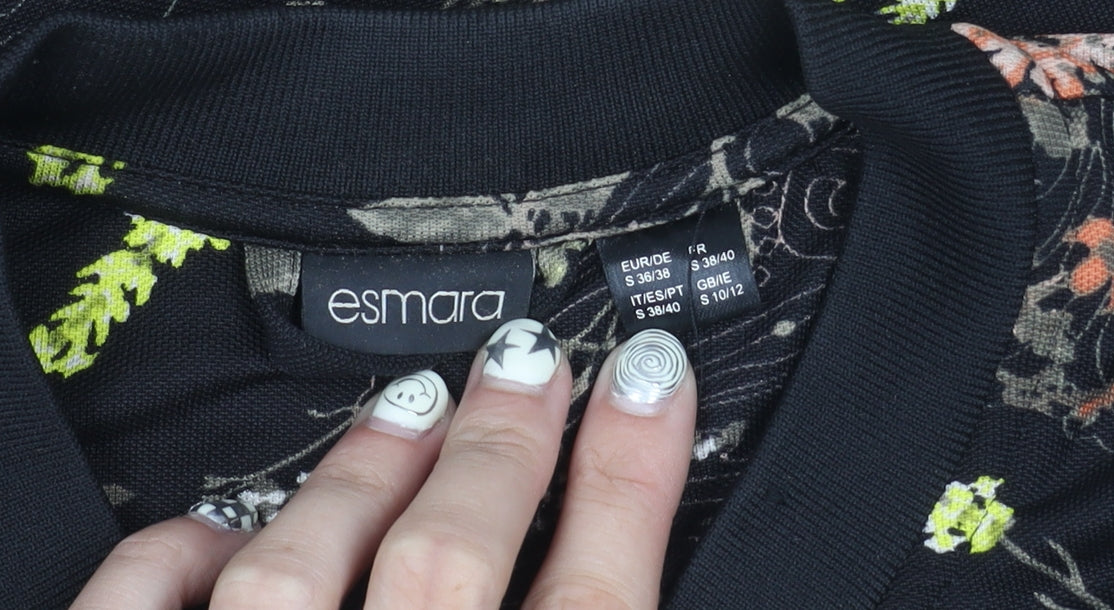 Esmara Women's Floral Bomber Jacket Black Size 12