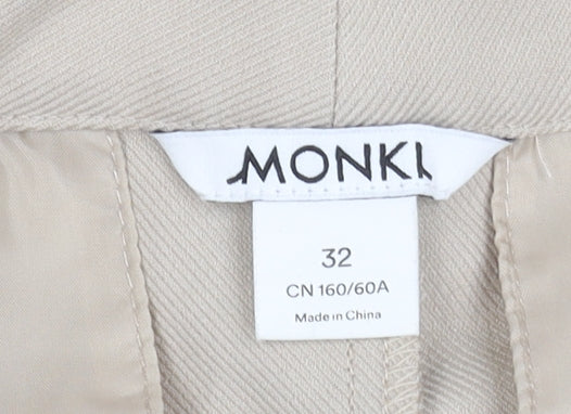 Monki Women's Beige Short Pencil Skirt Size 4