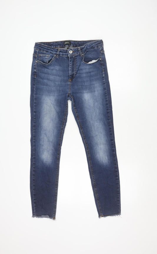 Additional front view of Only Women's Blue Skinny Jeans, size 4, Mid Rise