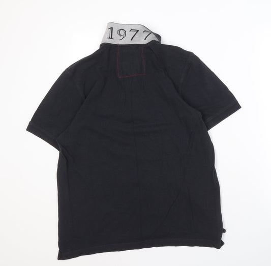 Luke Men's Black XL Polo Shirt with Embroidered Logo