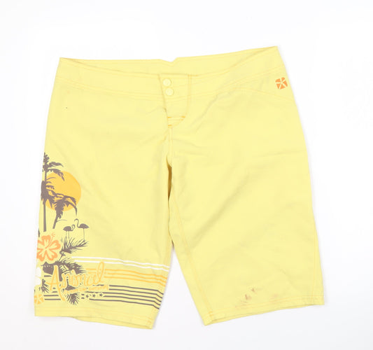 Animal Boys Yellow Hawaiian Shorts, Size 12