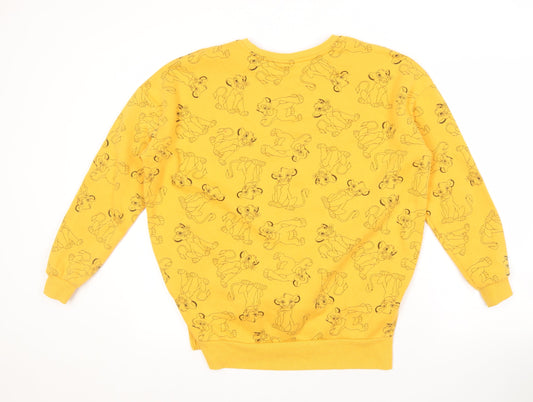 Womens UK Size XS Disney Yellow Pullover Sweatshirt