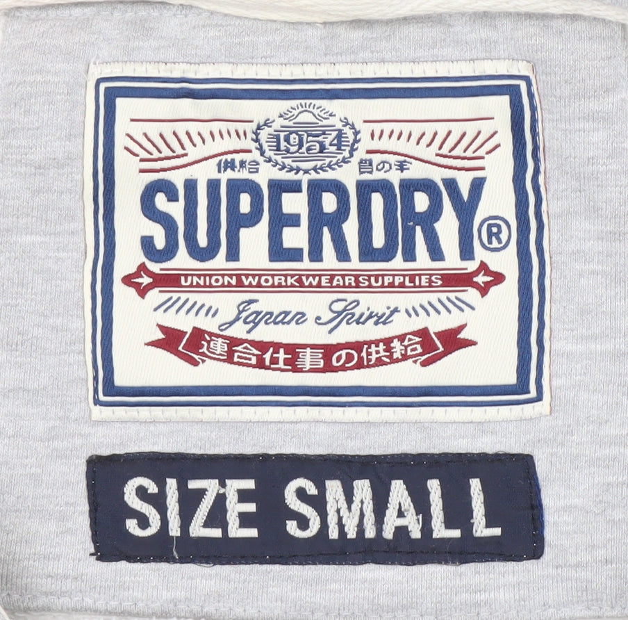 Superdry Men's Grey Full Zip Hoodie Size S