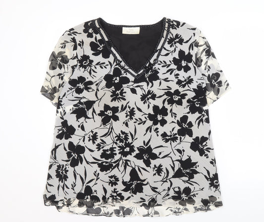 Womens UK Size 16 Ann Harvey Black Blouse