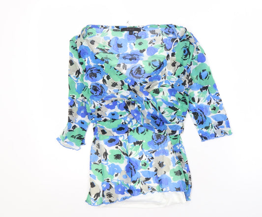 Womens UK Size 12 Coast Multicoloured Wrap Blouse
