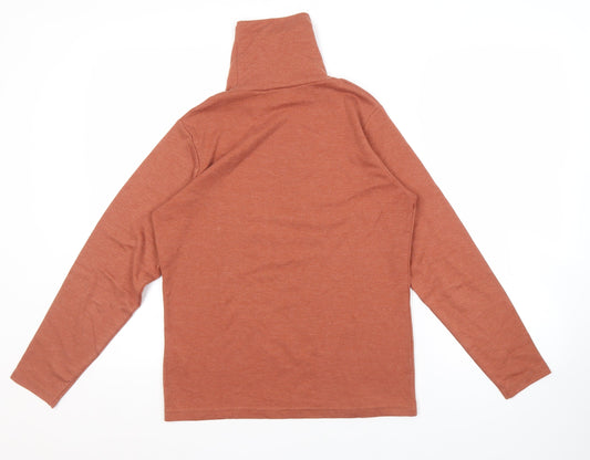 ISLE Women's Brown Roll Neck Long Sleeve Top, Size S