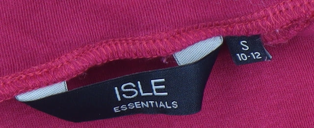 Womens UK Size 10 Isle Essentials Red Basic T-Shirt