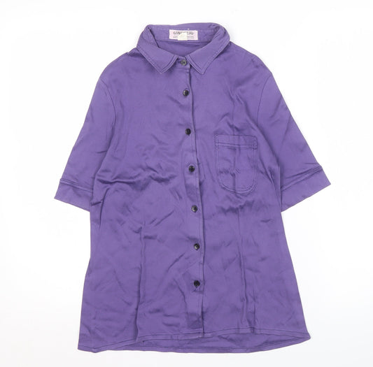 Additional front view of Jaeger Women's Purple Button-Up Shirt, size 10