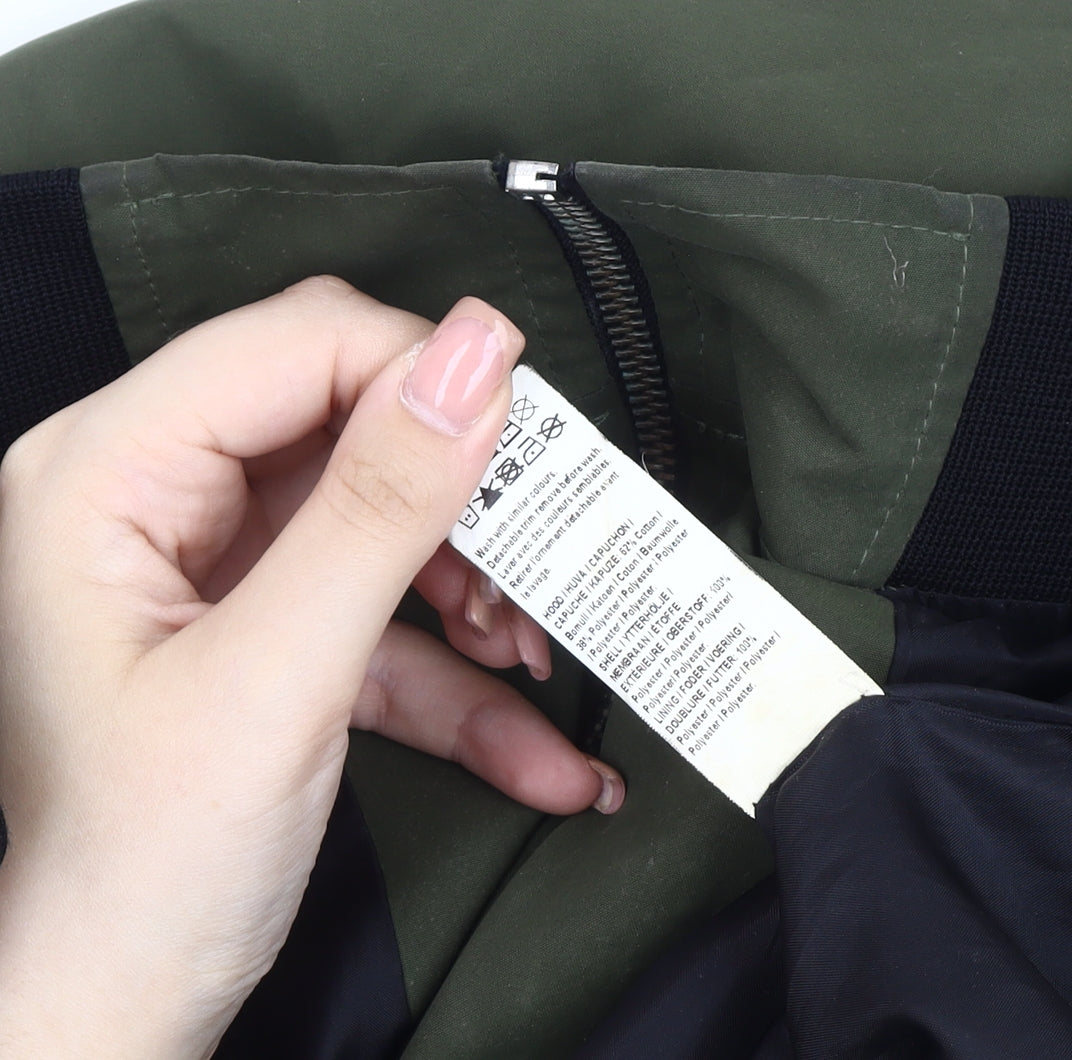 Mens UK Size L River Island Green Bomber Jacket