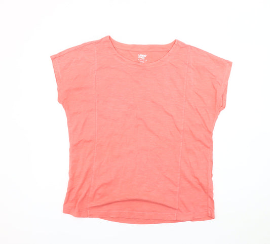 Womens UK Size S Lands' End Pink Basic T-Shirt