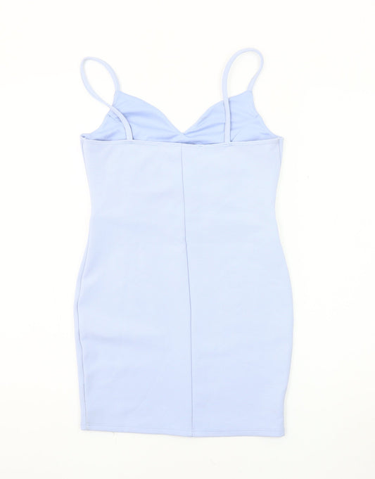Miss Selfridge Women's Blue Petite Bodycon Dress Size 8