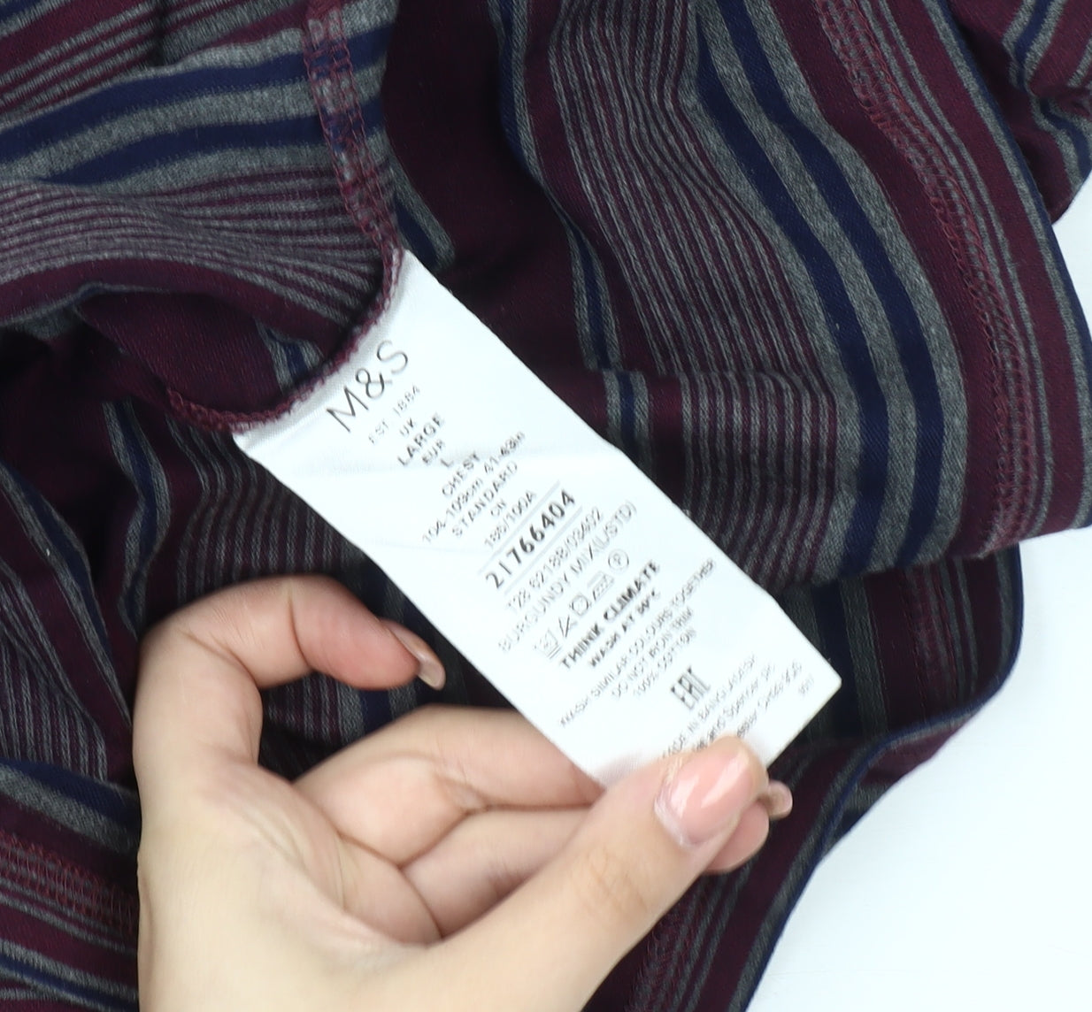 Marks and Spencer Men's Multicoloured Striped Polo, L