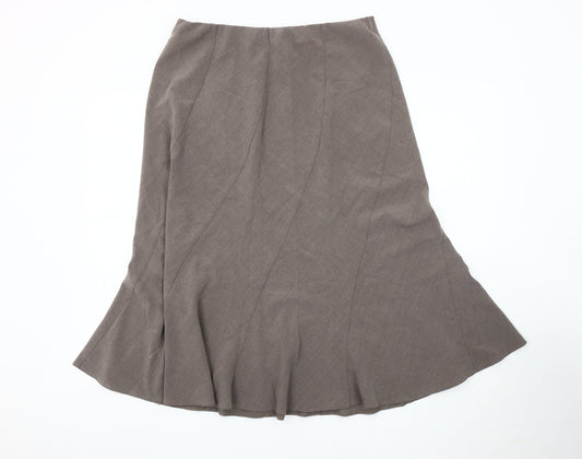 Classics Women's Brown Midi Flare Skirt Size 14