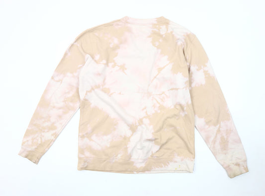 Ushi Men's Beige Pullover Sweatshirt - Large, Fleece, Logo