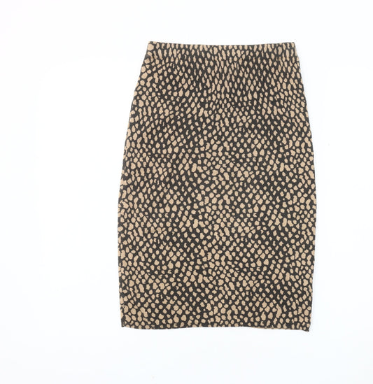 Next Women's Brown Animal Print Pencil Skirt Size 6