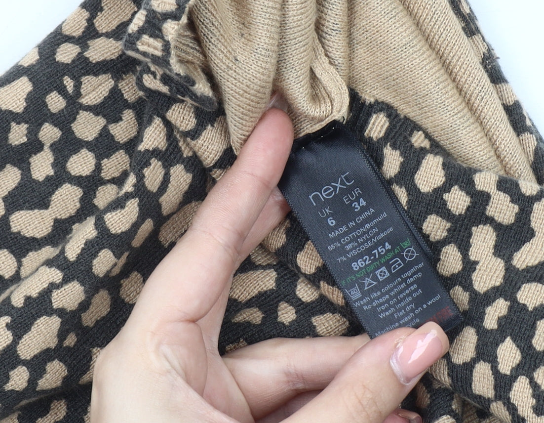 Next Women's Brown Animal Print Pencil Skirt Size 6