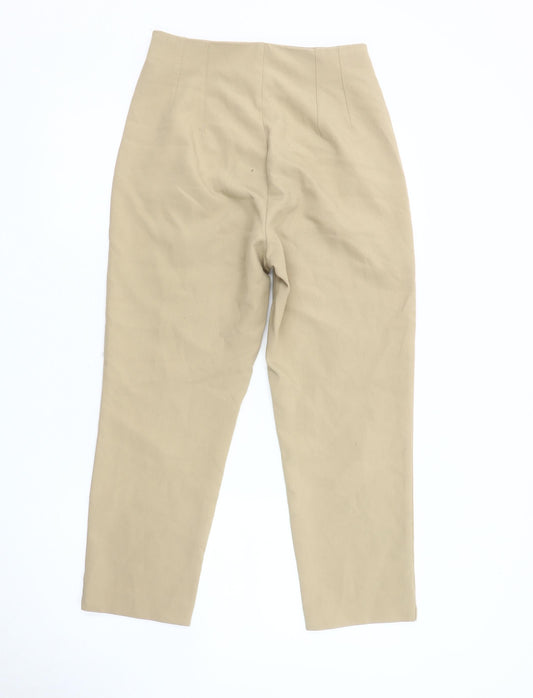 Stradivarius Women's Beige Trousers, Size 8, Straight Leg