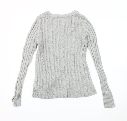 Womens UK Size S Zara Grey Cardigan Jumper