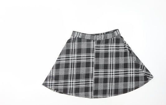 Lipsy Women's Black Check A-Line Skirt Size 14