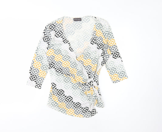 Additional front view of Principles Women's Multicoloured Wrap Blouse, size 14