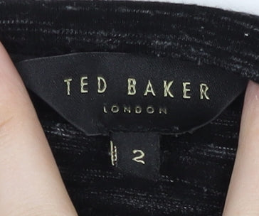 Womens UK Size S Ted Baker Black Basic T-Shirt
