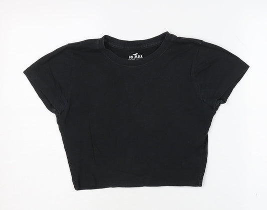 Womens UK Size S Hollister Black Basic T-Shirt