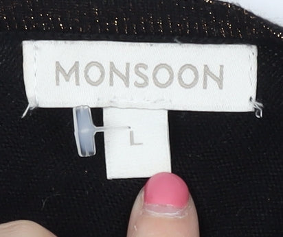 Womens UK Size L Monsoon Black Cardigan Jumper