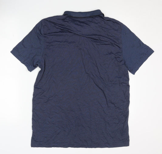 Van Heusen Men's Blue Polo - Size L, Short Sleeve
