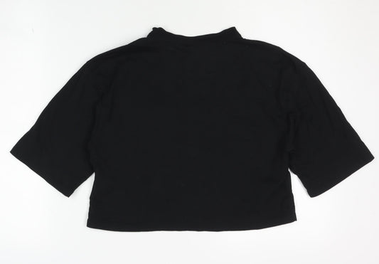 Womens UK Size XS IVY PARK Black Cropped T-Shirt