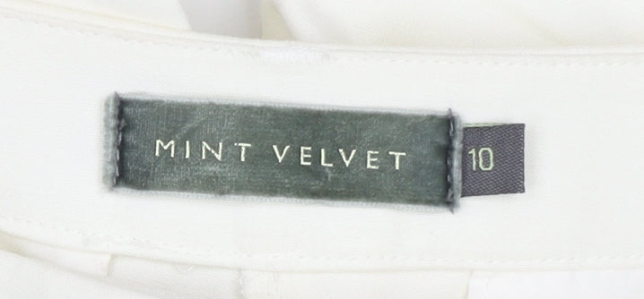 Womens UK Size 10 Mint Velvet Slim Fit Trousers White