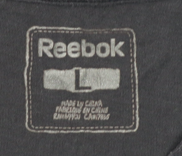 Reebok Men's Black Graphic T-Shirt Size L