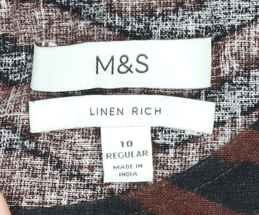 Marks and Spencer Women's Brown Chevron Shift Dress
